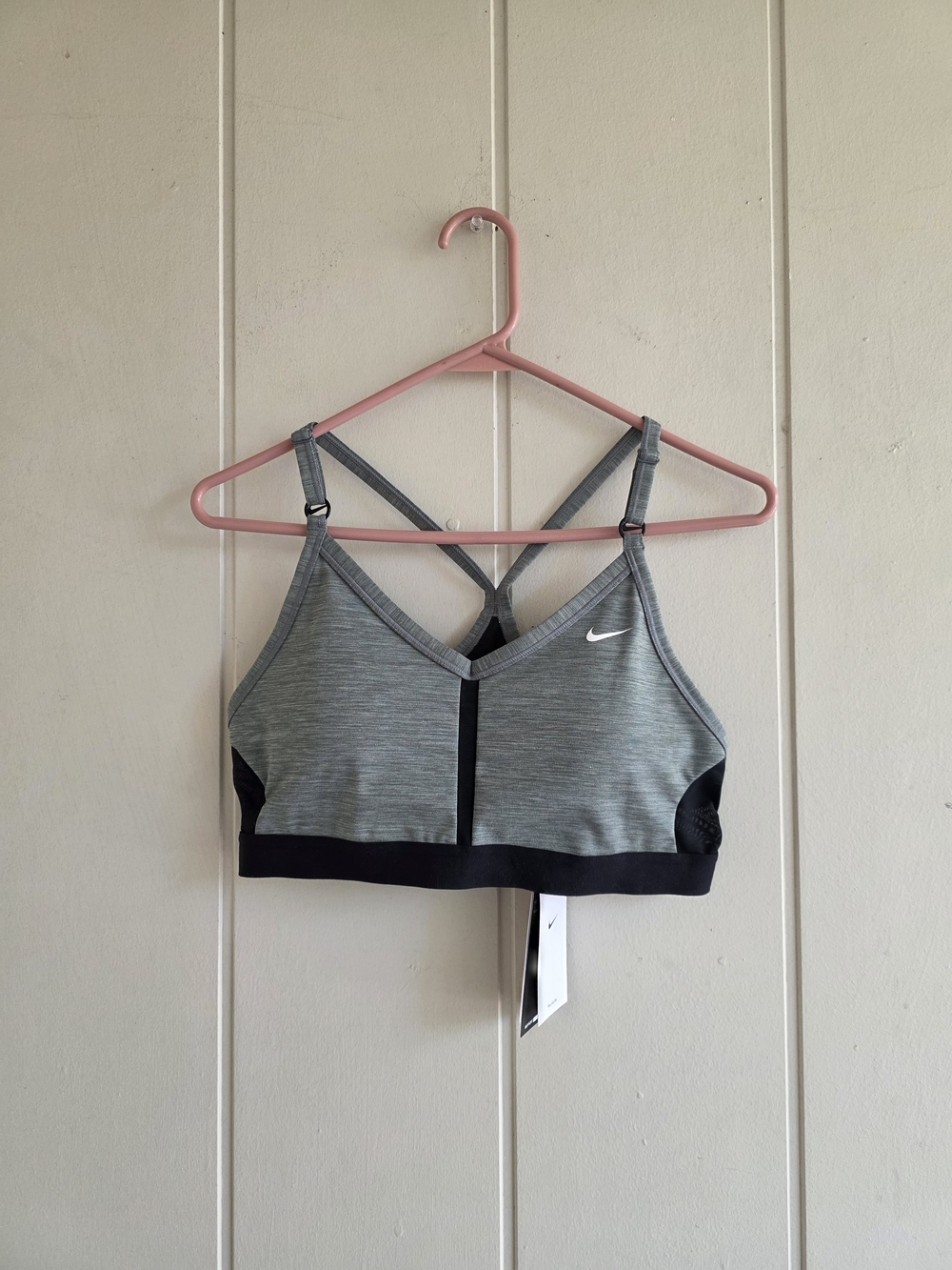 Nike Womens Indy Dri Fit Light Support Sports Bra Grey New With Tags Large